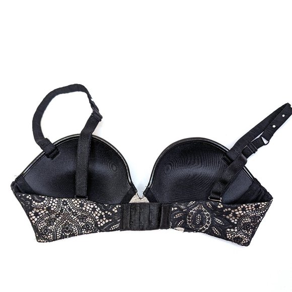 Victoria's Secret VS Intimates Very Sexy Multi-Way Black Beige Bra Lace Size 32C - Picture 2 of 4